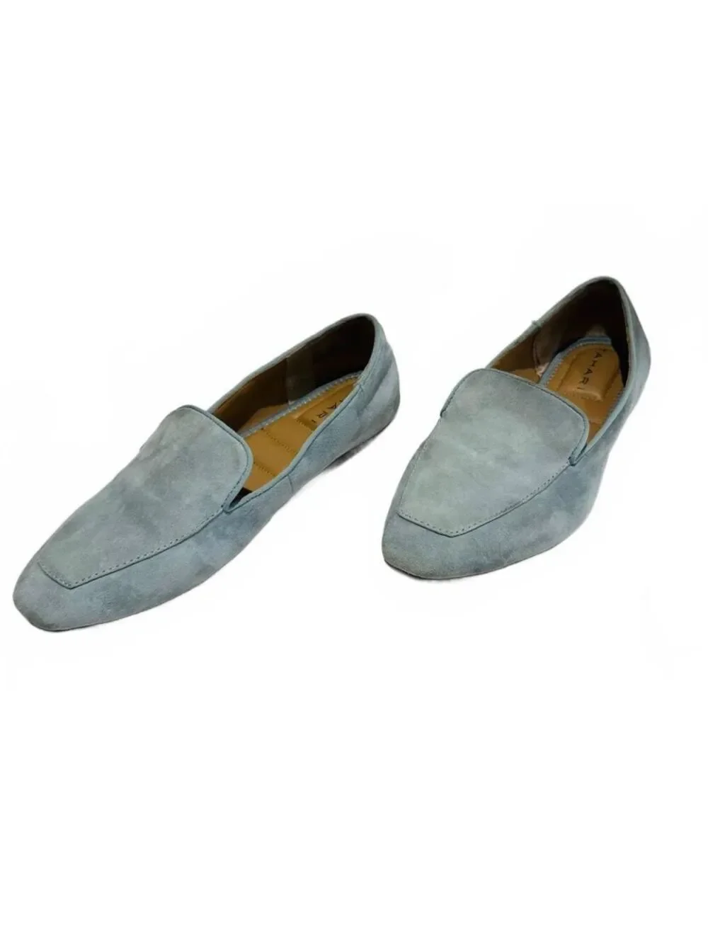 Tahari Woman's Light Blue Suede Loafers Padded Insoles Size 9M